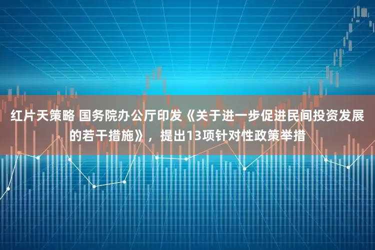 红片天策略 国务院办公厅印发《关于进一步促进民间投资发展的若干措施》，提出13项针对性政策举措